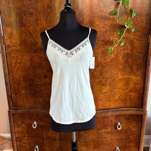 NWT LOFT Ivory Lace Detail Camisole